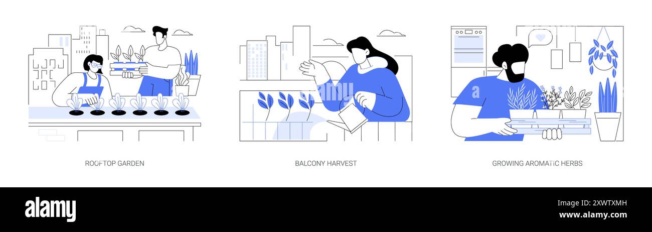 Urban Gardening isolierte Cartoon-Vektor-Illustrationen se Stock Vektor