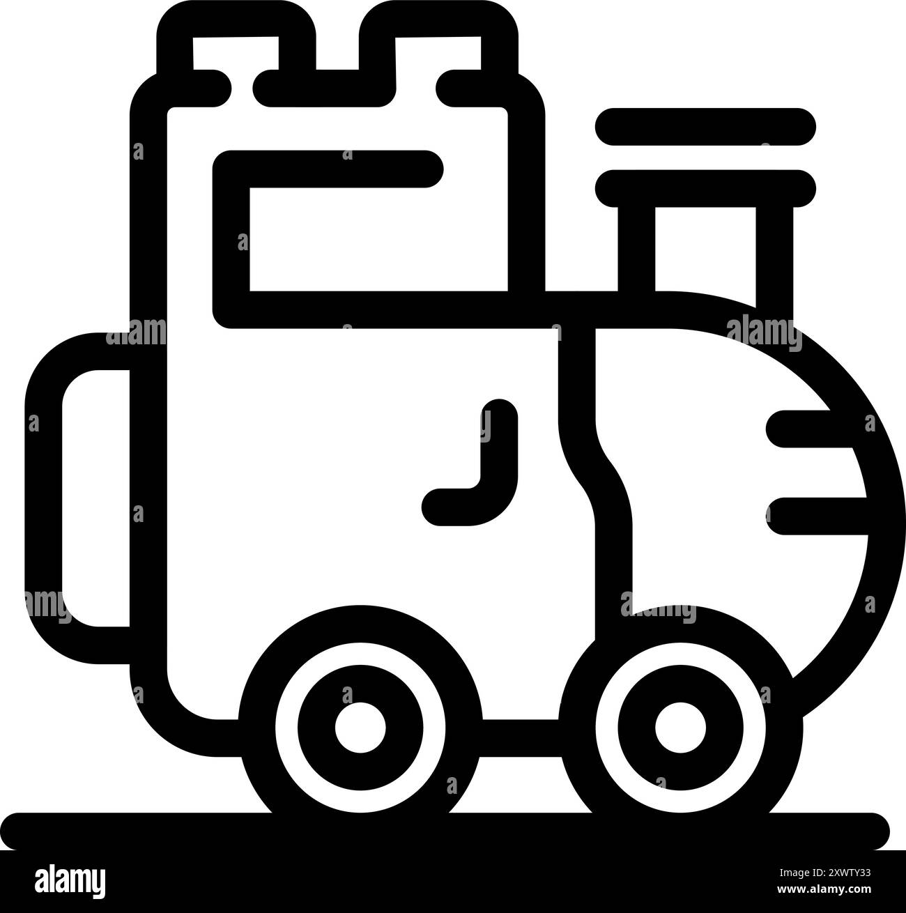 Einfache Linienzeichnung einer Spielzeugbahn, die Gefühle von Nostalgie und Kinderspaß weckt Stock Vektor