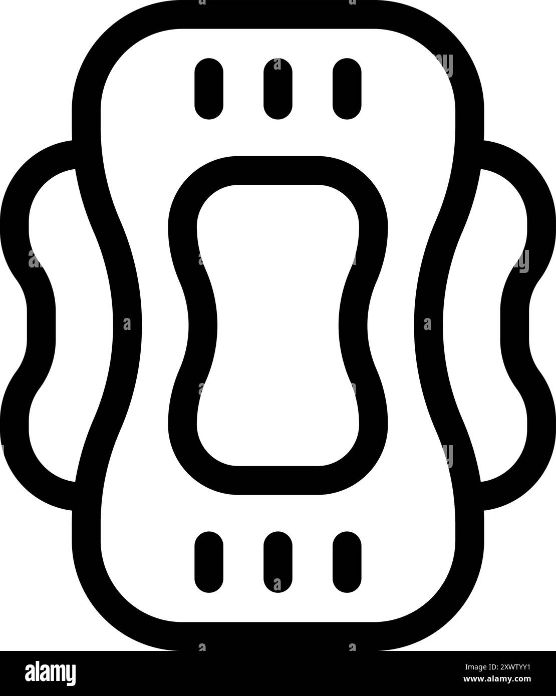 Einfache schwarze Linie Art Symbol einer Sanitärunterlage, nützlich für Websites oder Apps im Zusammenhang mit der Gesundheit von Frauen Stock Vektor