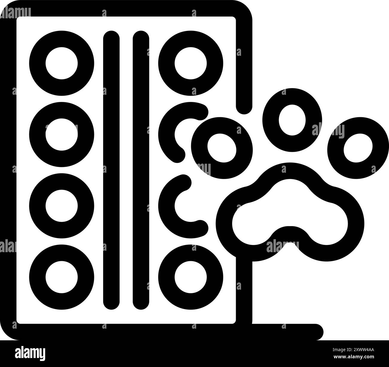 Einfaches Symbol, das einen Tierpfotendruck darstellt, der ein Kunstwerk schafft Stock Vektor