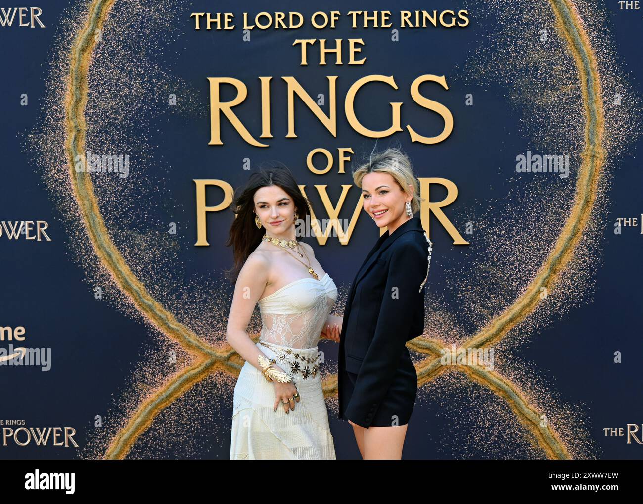 LONDON, GROSSBRITANNIEN. August 2024. Nora Tash und Lola Tash nehmen an der Weltpremiere von The Lord of the Rings: The Rings of Power – Staffel 2 im BFI SOUTHBANK in London Teil. (Quelle: Siehe Li/Picture Capital/Alamy Live News Stockfoto