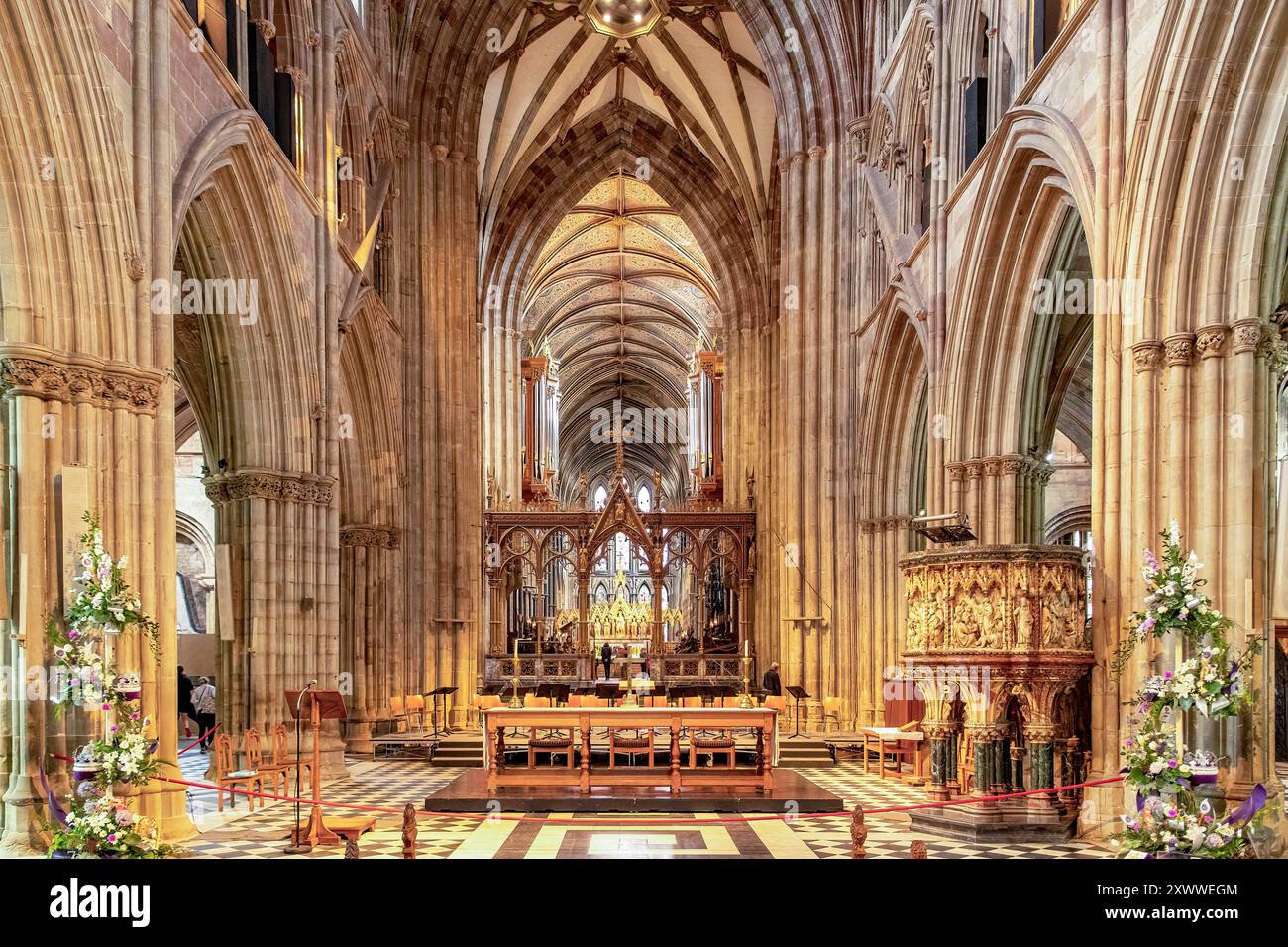 The Quire in Worcester Cathedral, Worcester, Worcestershire, England Stockfoto