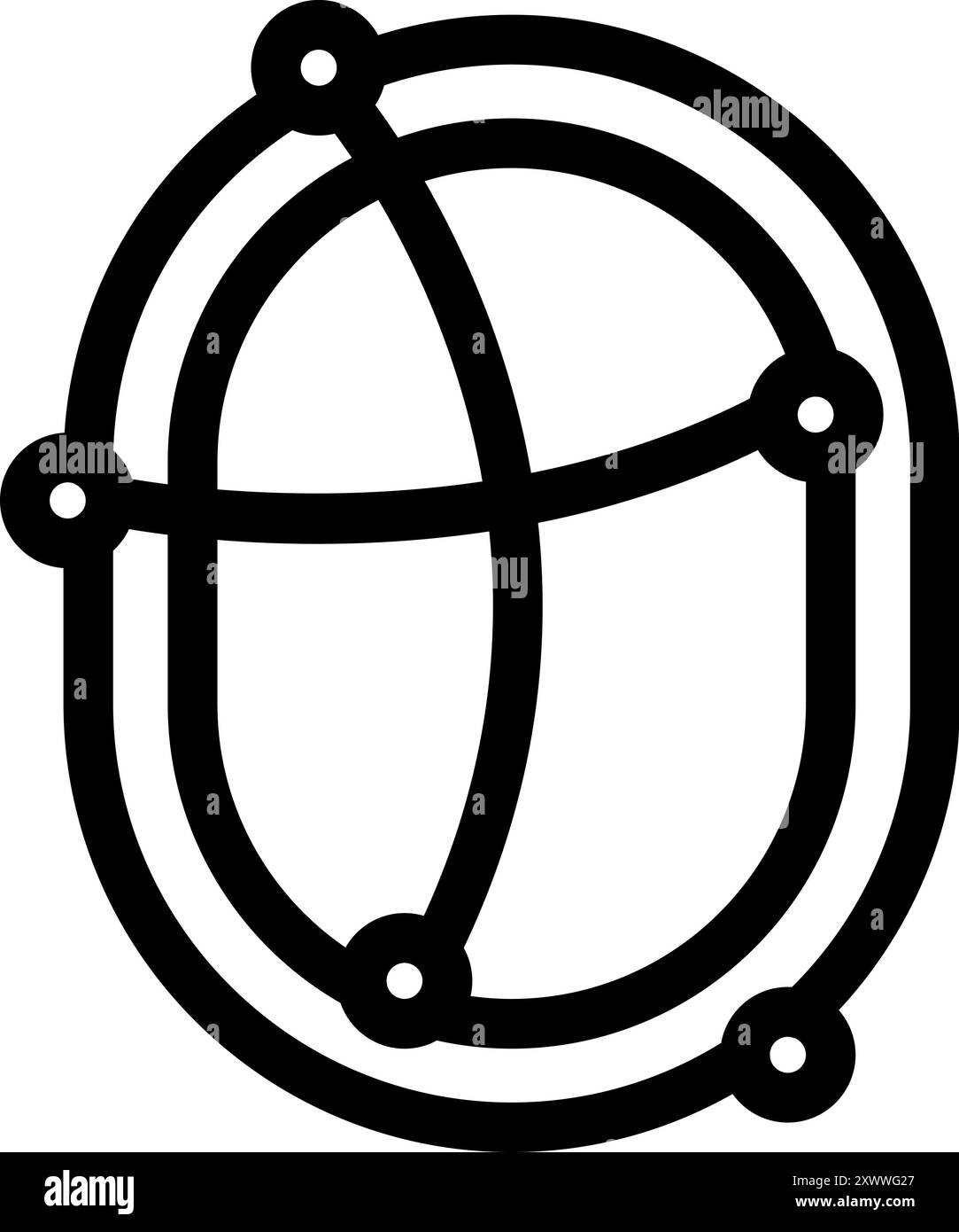 Globales Netzwerk, das Punkte mit Linien verbindet, die abstrakte Formen bilden Stock Vektor