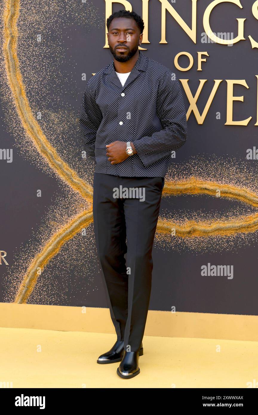 Aaron Shosanya bei der Weltpremiere der 2. Staffel der Amazon Prime Videoserie The Lord of the Rings: The Rings of Power / der Herr der Ringe: Die Ringe der Macht im BFI Southbank. London, 20.08.2024 *** Aaron Shosanya bei der Weltpremiere der zweiten Staffel der Amazon Prime Video-Serie The Lord of the Rings the Rings of Power The Lord of the Rings of Power im BFI Southbank London, 20 08 2024 Foto:XC.xMorleyx/xFuturexImagex Rings 4855 Stockfoto