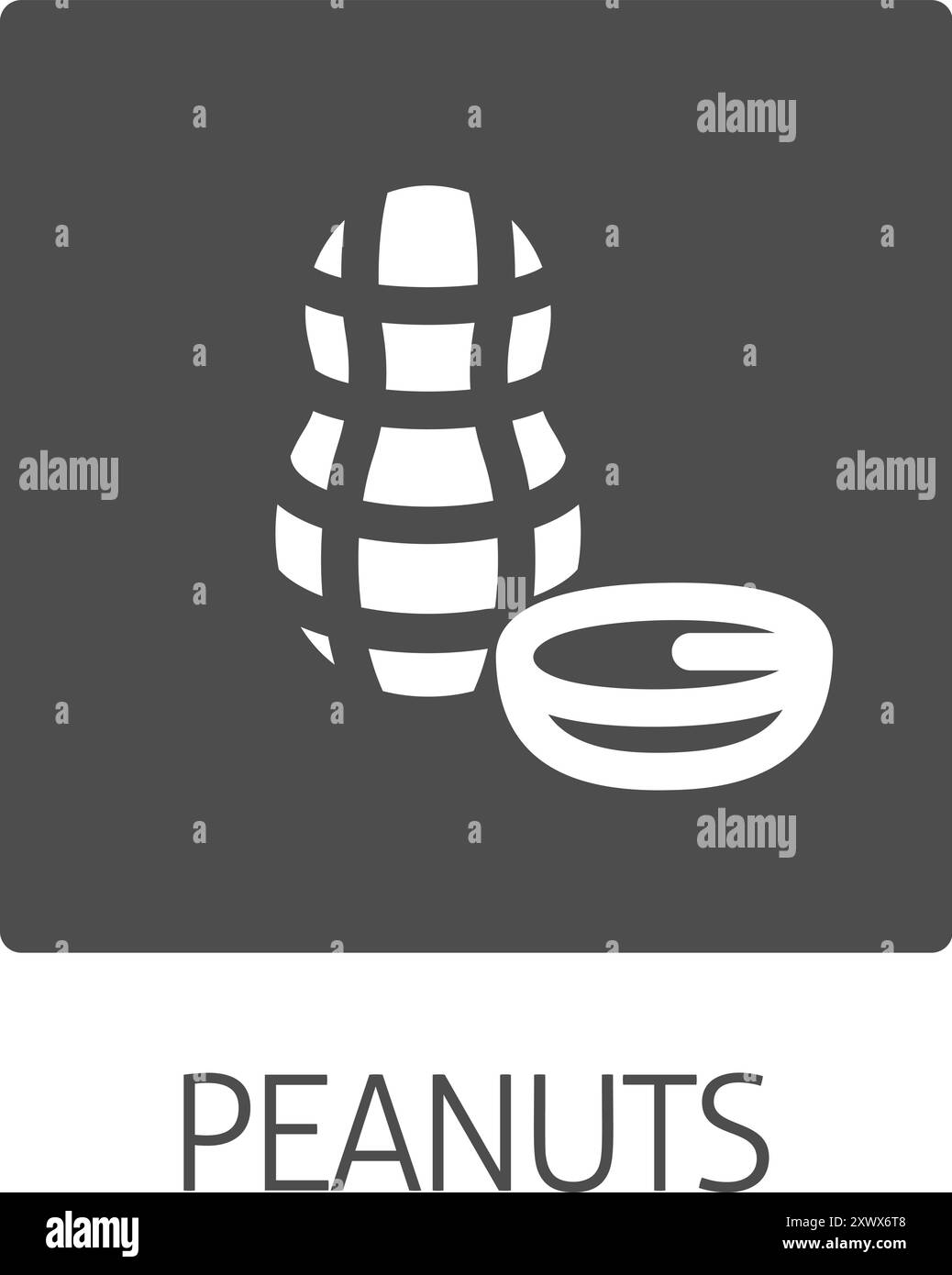 Erdnussnussnusslebensmittelallergiker-Konzept Stock Vektor