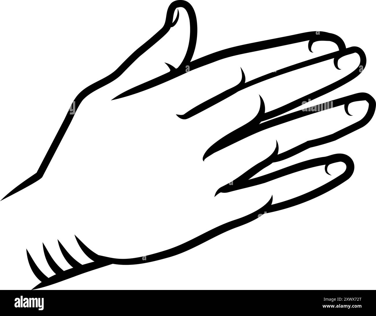 Handfläche hinten oder hinten im Vintage-Holzschnitt Stock Vektor