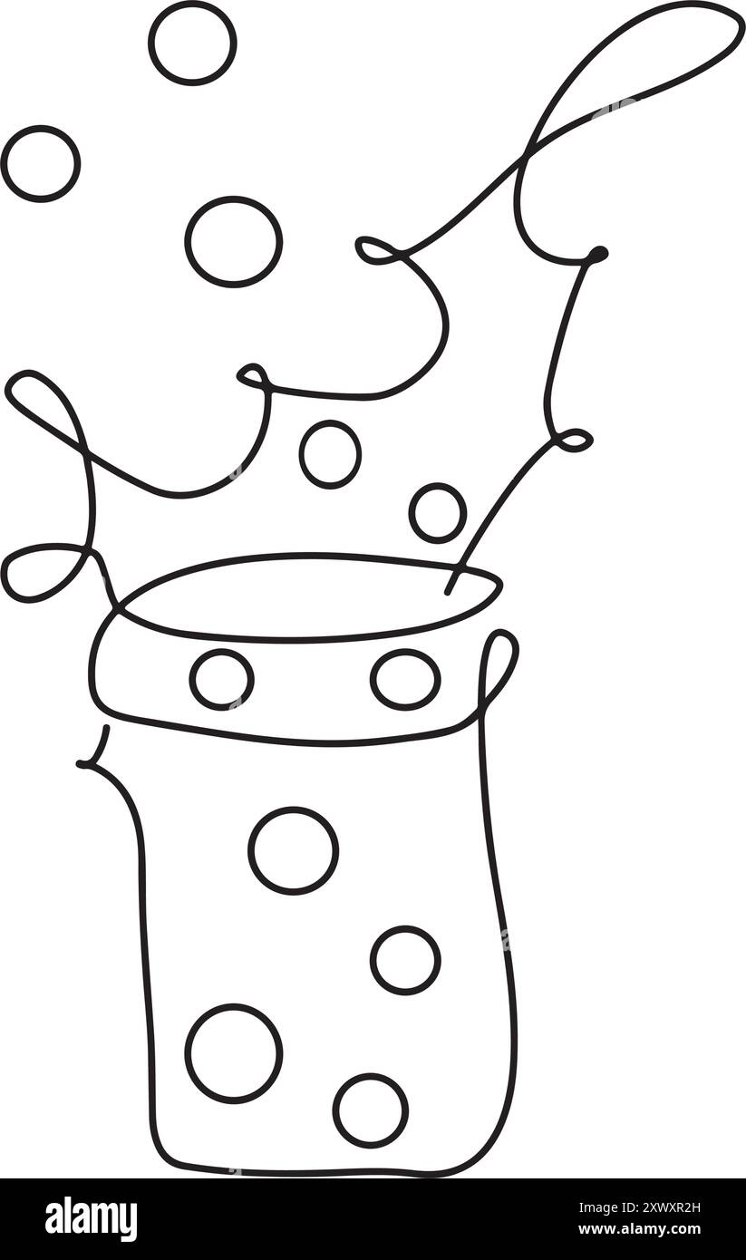 Durchgehende Linien, Kaffee, Latte, Kunst, Herz, handgezeichnet, einfache Linien, Vektorillustration Stock Vektor