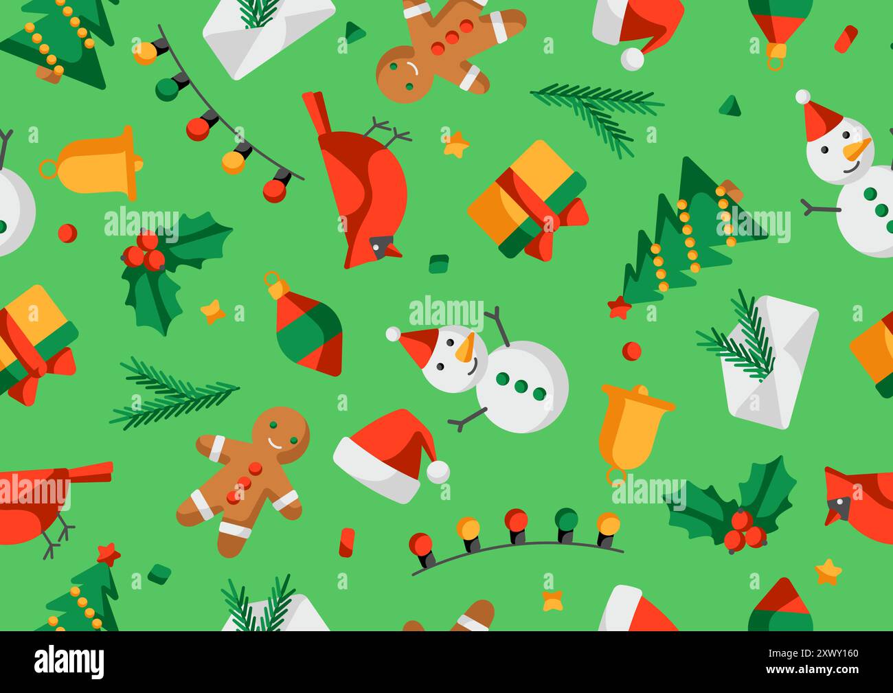 Frohe Weihnachten. Feiertagshintergrund im Cartoon-Stil. Stock Vektor