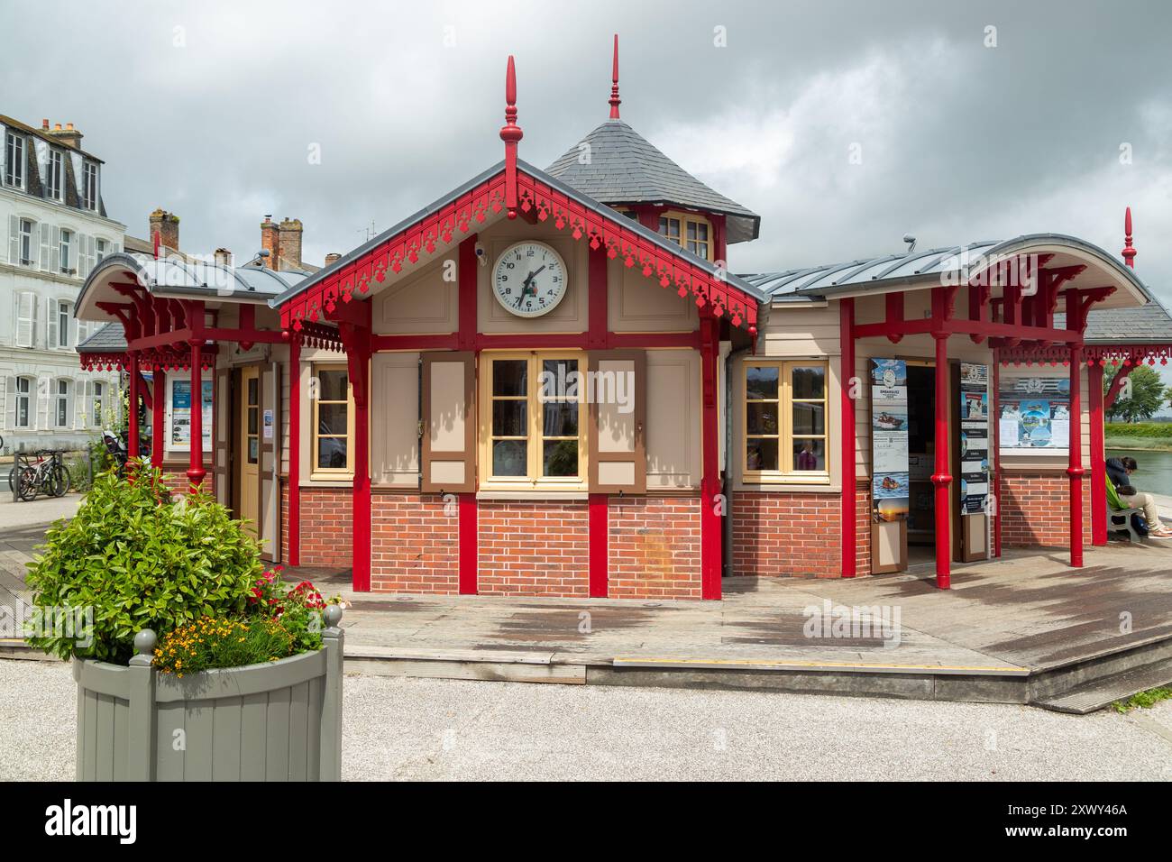 Bahnhof Saint Valery für den kleinen Zug in St. Valery sur Somme, Picardy, Frankreich Stockfoto