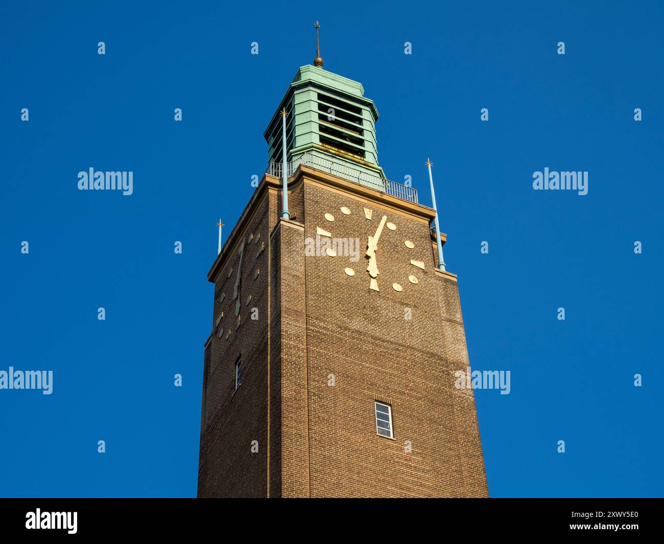 Rathaus Von Norwich, Stadtrat Von Norwich, Uhrturm, Art Déco, Norwich, Norfolk, England, Großbritannien, GB. Stockfoto