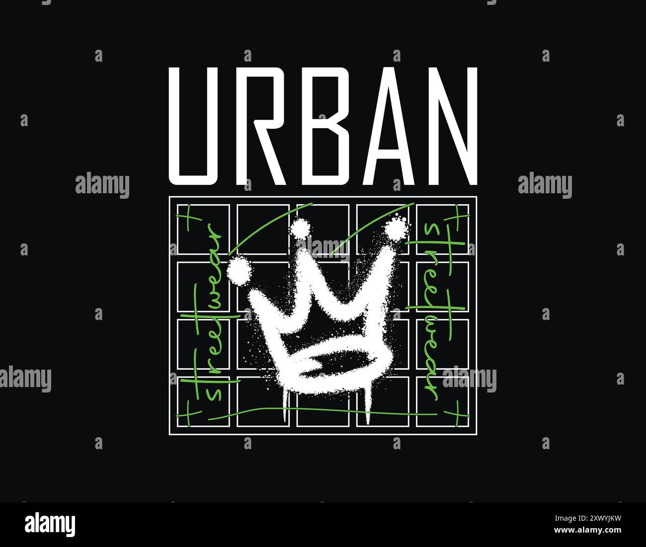 Urbanes Streetwear-Design im Graffiti-Stil für T-Shirt, Hoodie, Poster und mehr. Geeignet für Siebdruck Stock Vektor