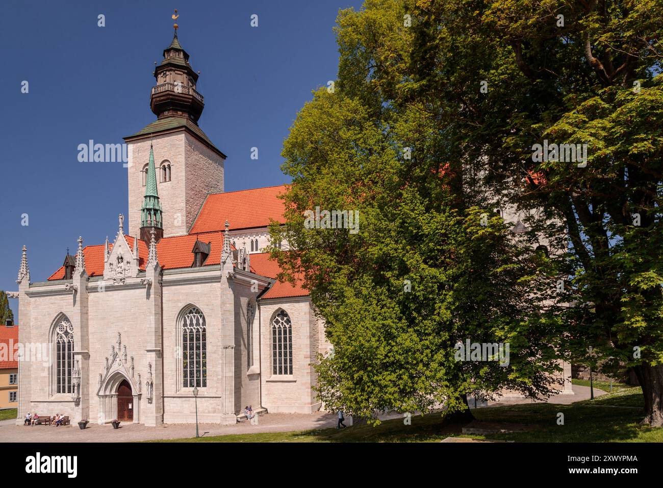 Große Kirche mit Kuppelturm, Visby, Gotland, Schweden Stockfoto