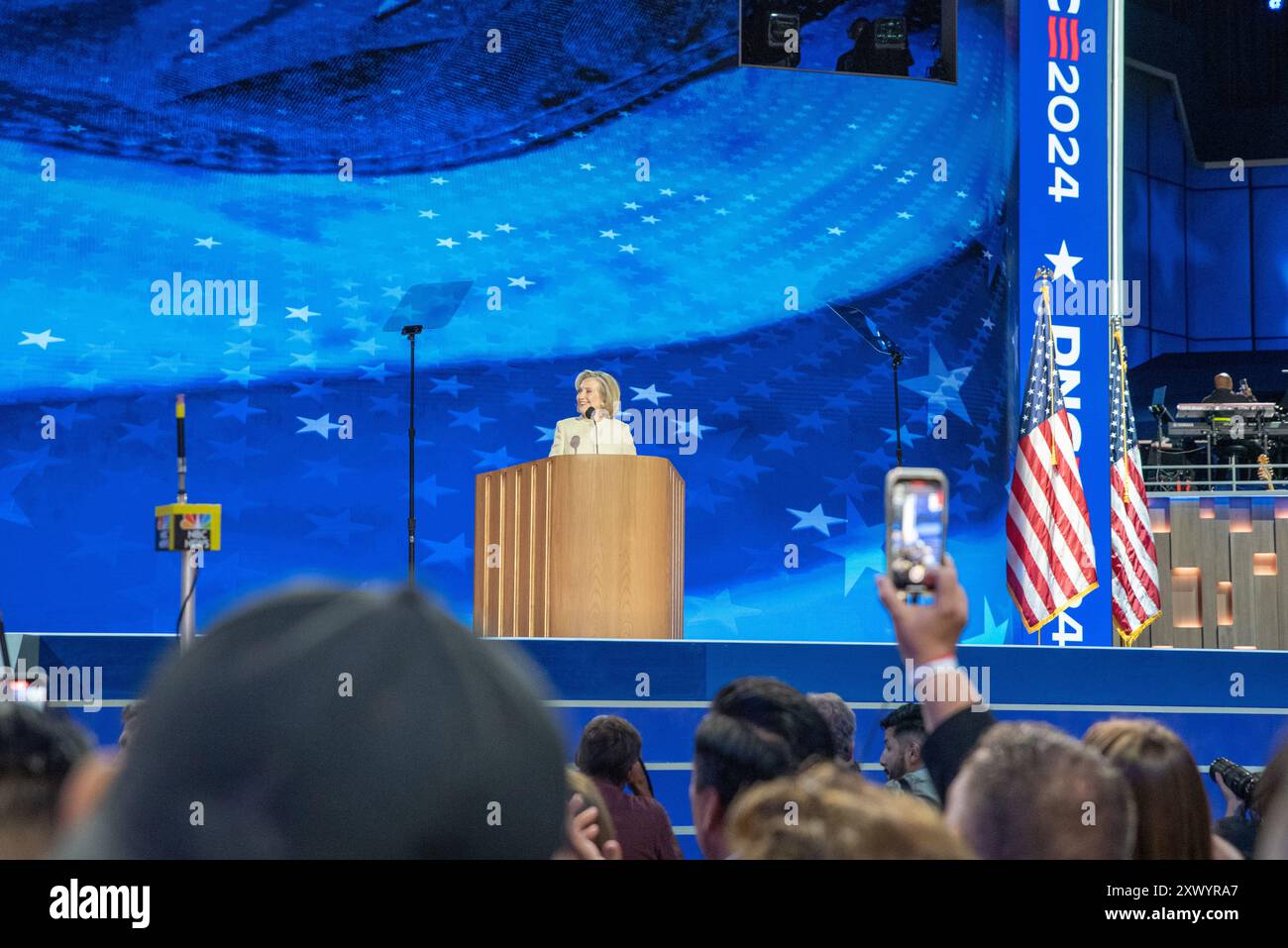 Demokratischer Nationalkonvent Tag 1 Chicago. Eröffnungszeremonie für die DNC Convention in Chicago im United Center. Stockfoto