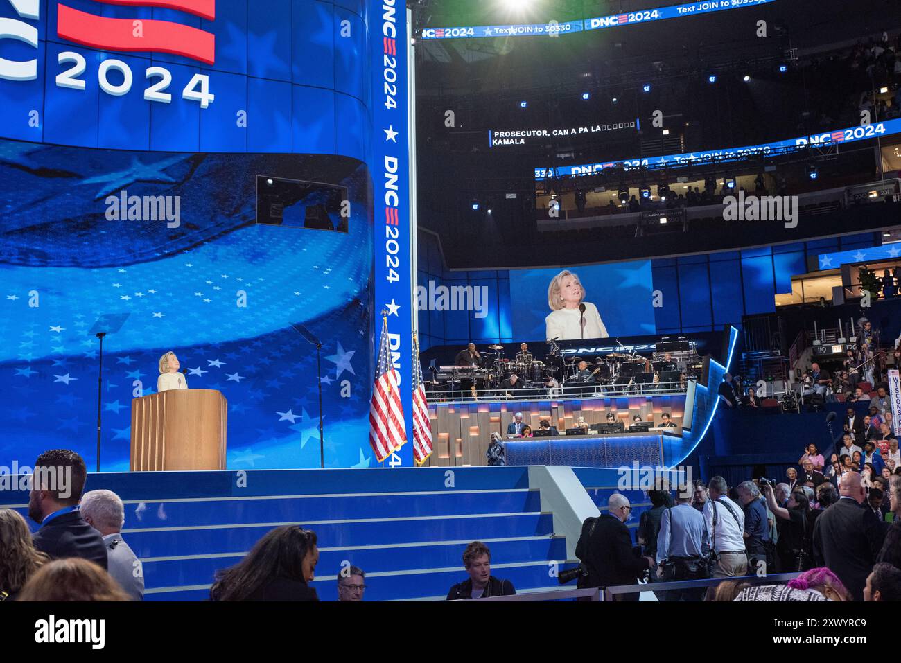 Demokratischer Nationalkonvent Tag 1 Chicago. Eröffnungszeremonie für die DNC Convention in Chicago im United Center. Stockfoto