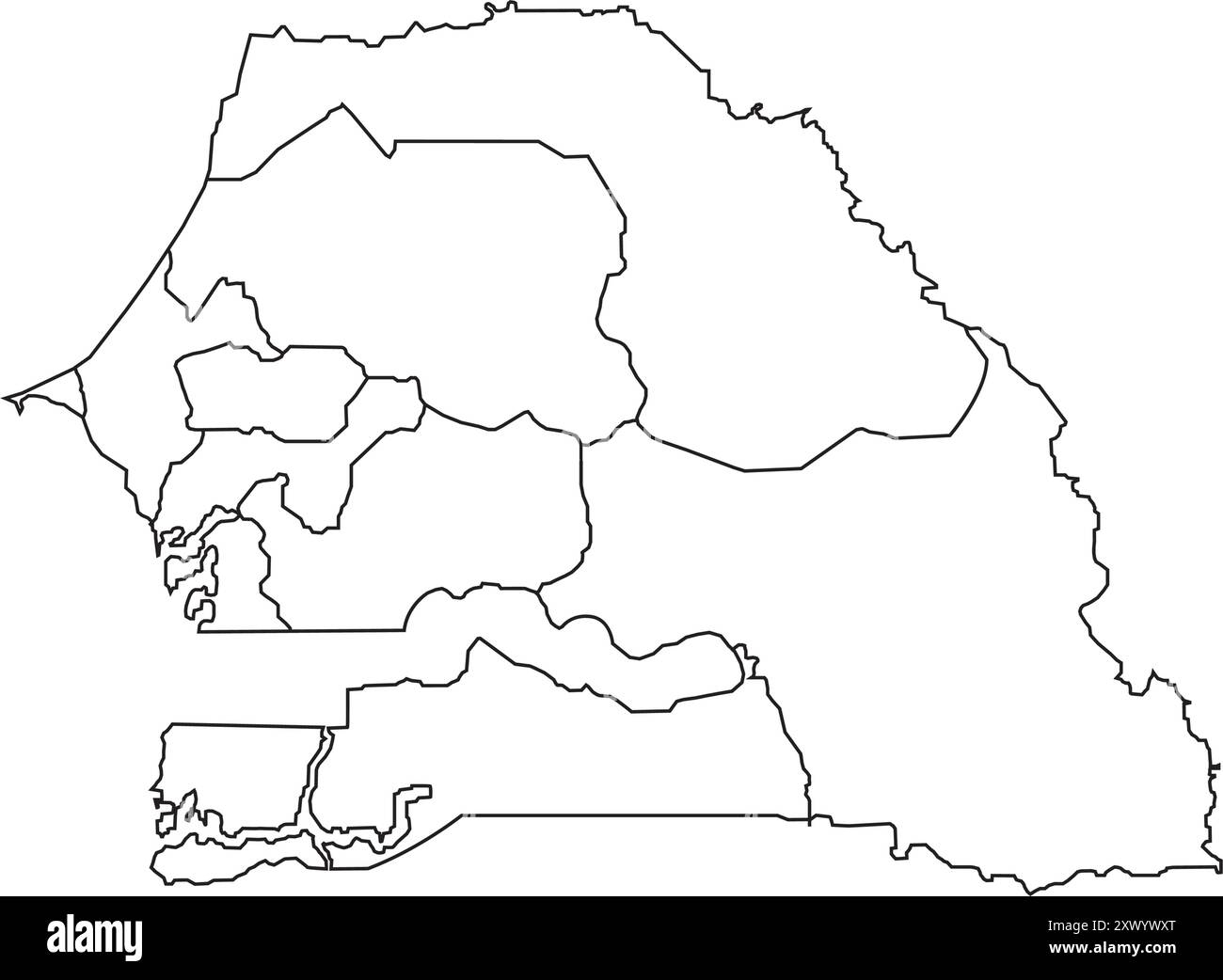Design des Symbols sinegal Map (sinegal) Stock Vektor