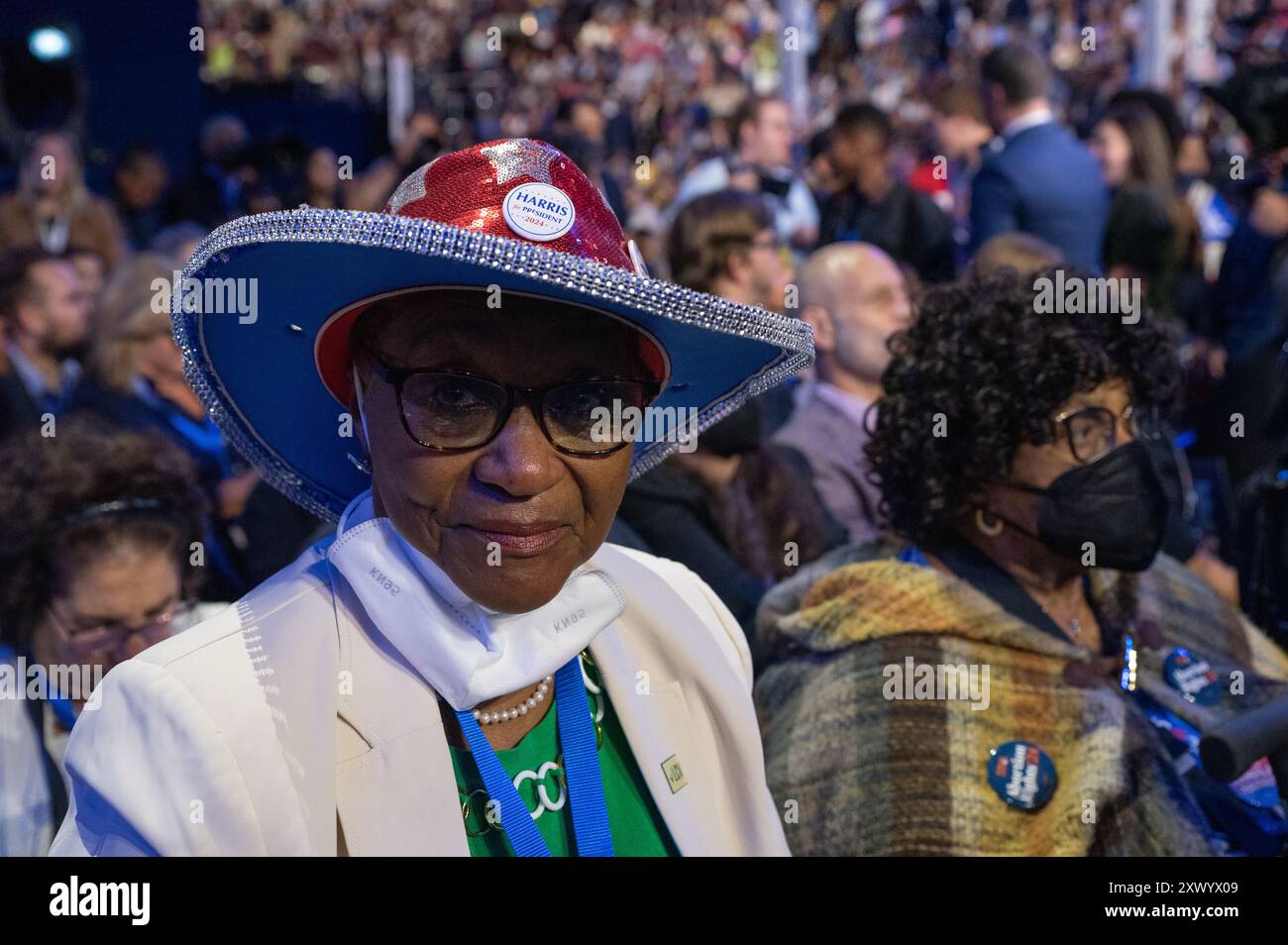 Demokratischer Nationalkonvent Tag 2 Chicago. Eröffnungszeremonie für die DNC Convention in Chicago im United Center. Stockfoto