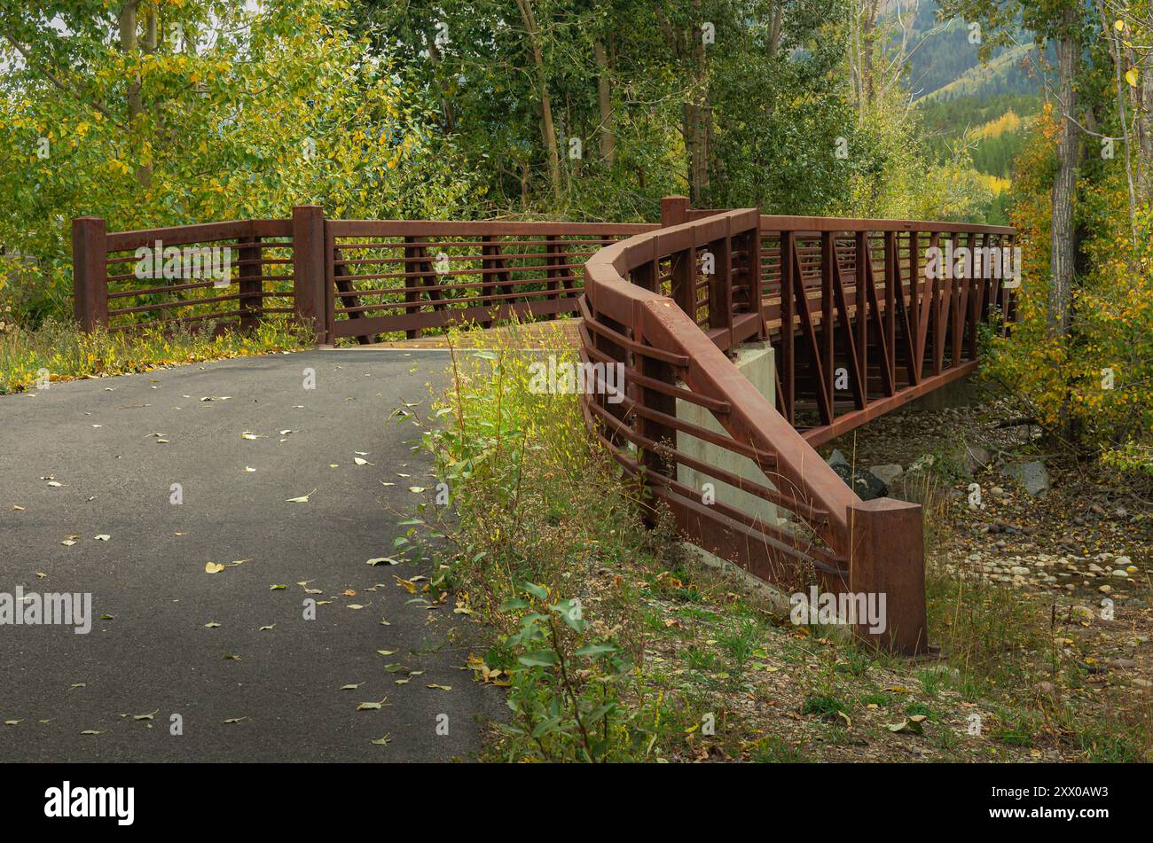 Roadway Bridge Fall Grand Tetons Stockfoto