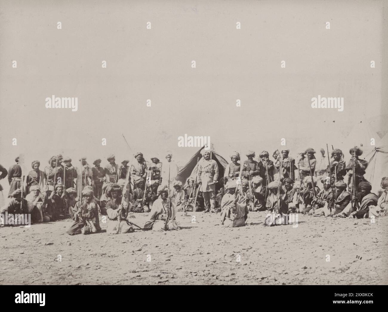 Vintage-Foto des Zweiten Anglo-Afghanischen Krieges. Gruppe der Afghanen. Afghanistan. 1878-1880 Stockfoto