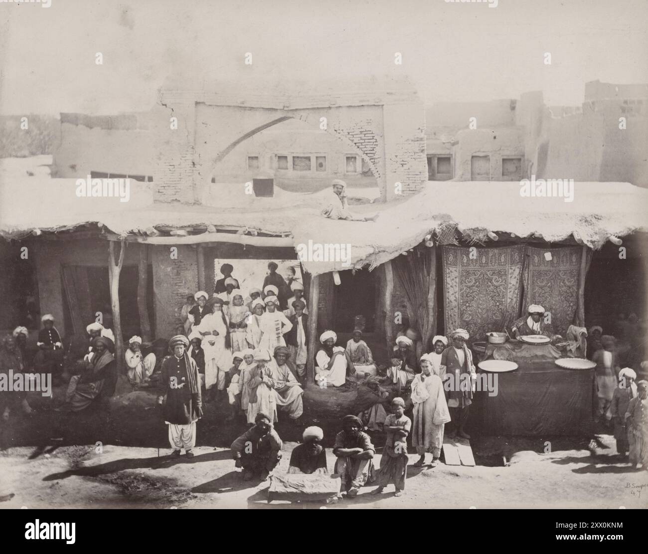 Zweiter Anglo-Afghanischer Krieg. Vintage-Foto von Street View in Kandahar. Afghanistan. 1878-1880 Stockfoto