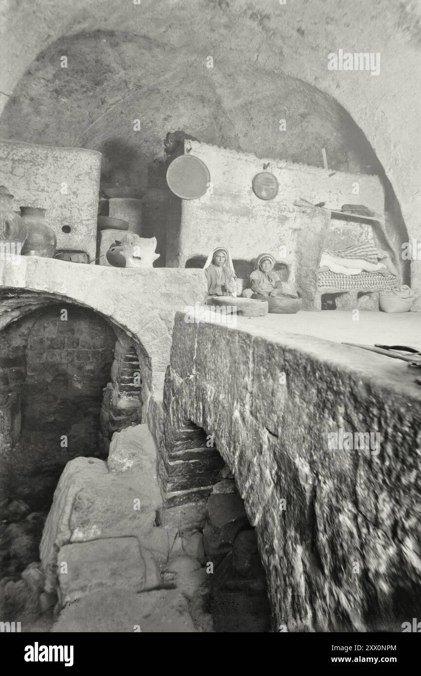 Das Leben in Palästina im frühen 20. Jahrhundert. Bauernhaus. Innenraum. Das Historische Palästina. Osmanisches Reich. 1900-1920 Stockfoto