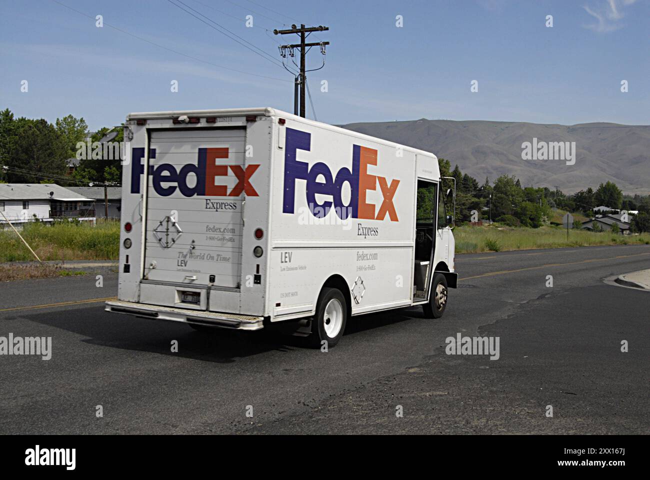 LEWISTON/IDAHO/USA- FedEx Lieferwagen in Lewiston Valey in Idaho uss 22. Mai 2014 Stockfoto