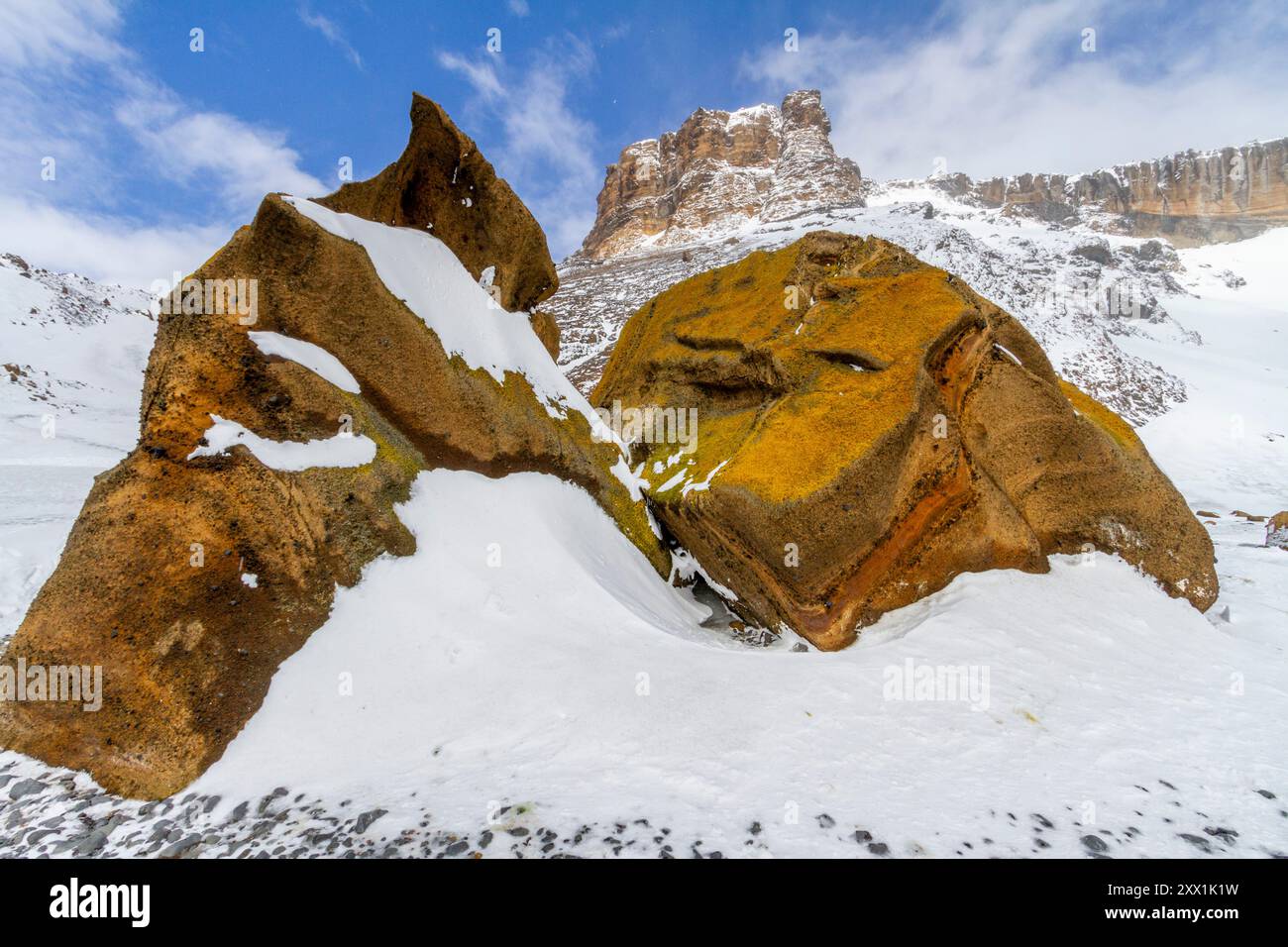 Nahaufnahme des Hyaloklastits am Brown Bluff, einem Tuya, subglazialen Vulkan, auf der Ostseite der Antarktischen Halbinsel, Antarktis, Polarregionen Stockfoto
