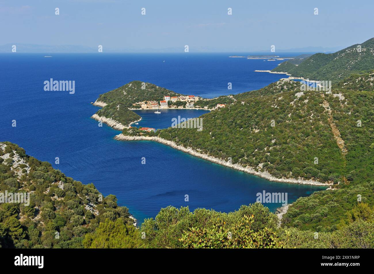 Die Nordküste rund um Zaklopatica, die Insel Lastovo, Kroatien, Südosteuropa Stockfoto