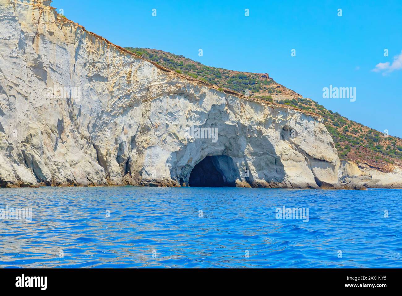 Südküste, Meer und Felsformationen, Kleftiko, Milos, Kykladen, griechische Inseln, Griechenland, Europa Stockfoto