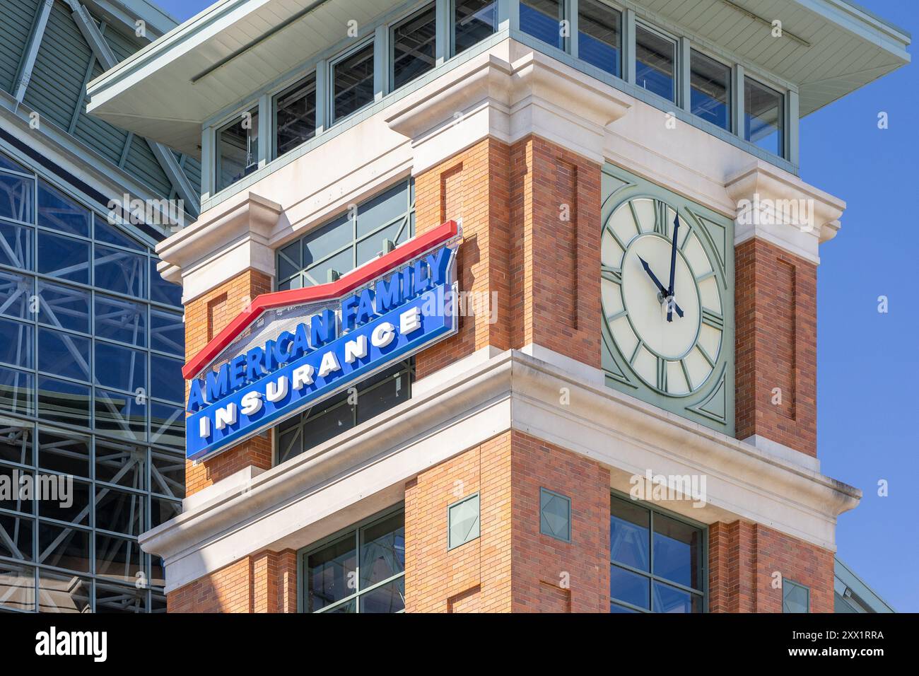 American Family Field ist die Heimat der Milwaukee Brewers der Major League Baseball. Das Stadion war früher als Miller Park bekannt. Stockfoto