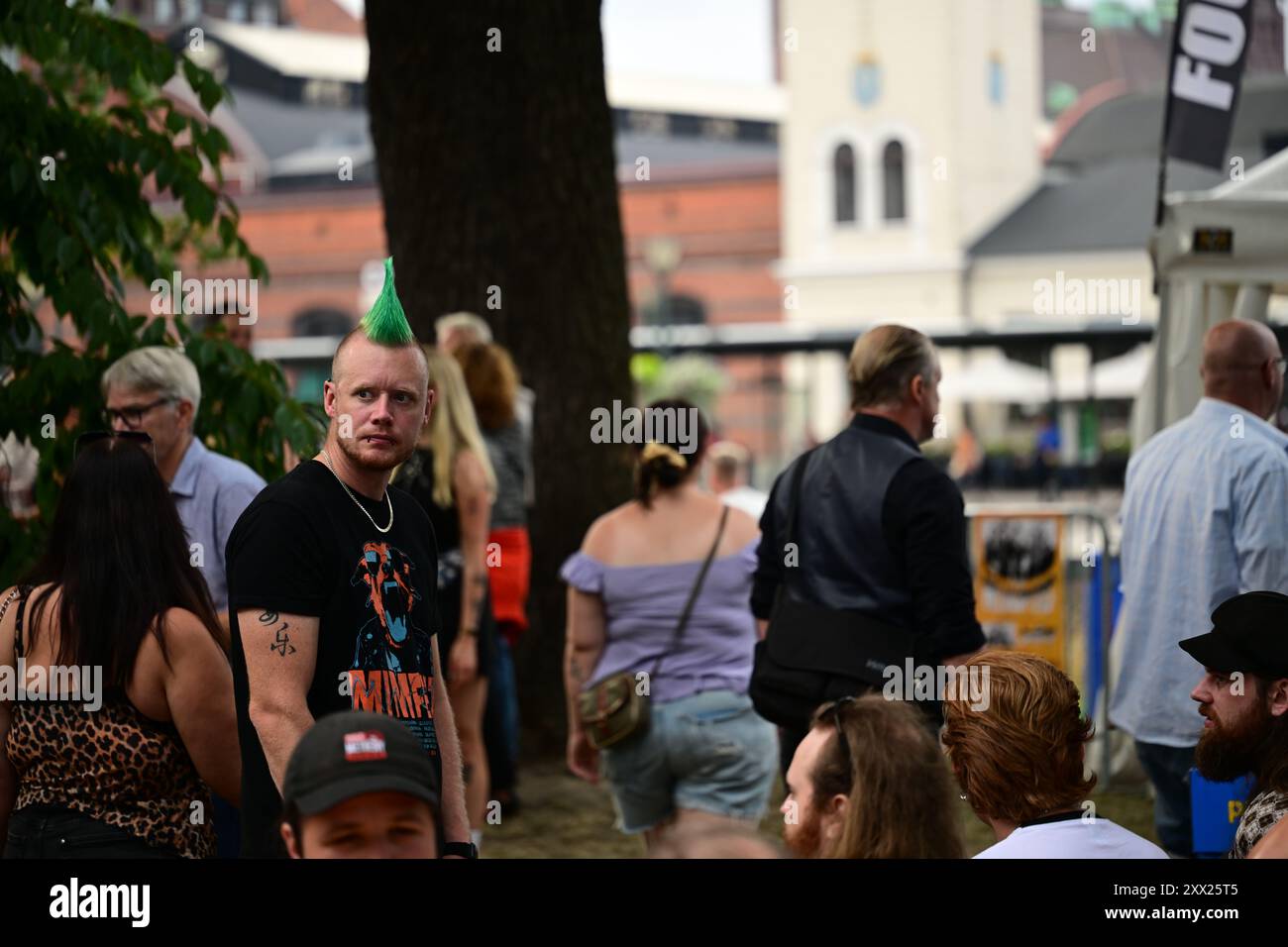 Menschen auf der Straße während des jährlichen Malmö Festivals. Stockfoto