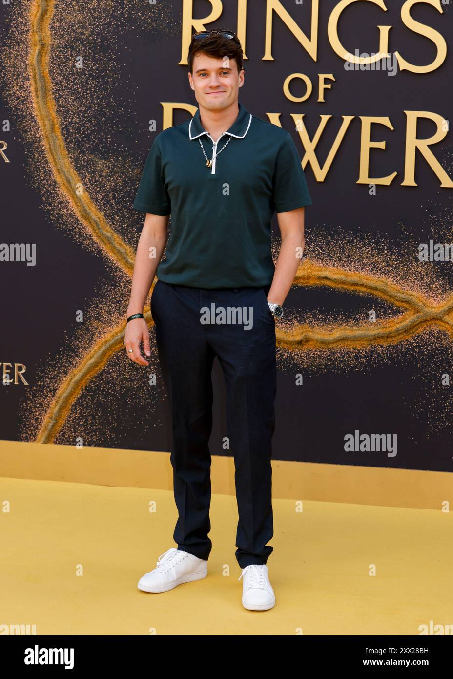 London, Großbritannien. August 2024. Sam Lewis nimmt an der Premiere der Lord of the Rings: The Rings of Power im BFI Southbank in Waterloo Teil. (Foto: Cat Morley/SOPA Images/SIPA USA) Credit: SIPA USA/Alamy Live News Stockfoto