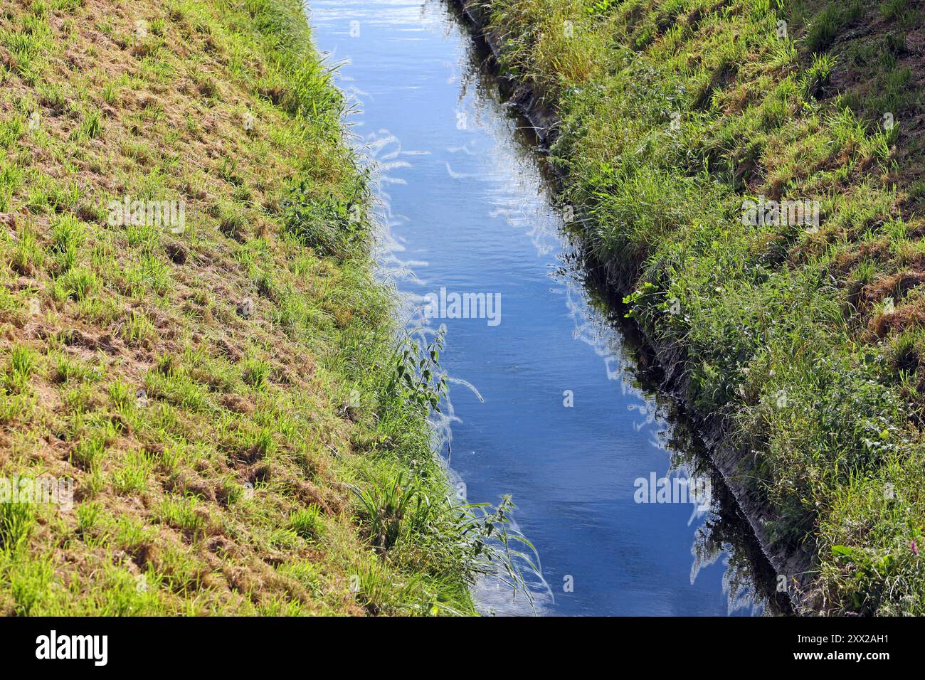 Geplante Renaturierung von kanalisierten Fließgewässern der Borbecker-Mühlenbach vor der Renaturierung als kanalisiertes Fließgewässer Essen Nordrhein-Westfalen Deutschland *** geplante Renaturierung kanalisierter Wasserläufe der Borbecker Mühlenbach vor der Renaturierung als kanalisierter Wasserlauf Essen Nordrhein-Westfalen Deutschland Stockfoto