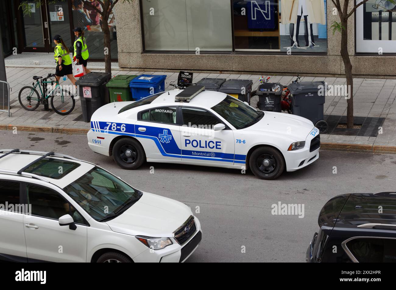 Der Polizeiwagen der Stadt Montreal parkt in der Innenstadt von Montreal, Quebec, Kanada Stockfoto