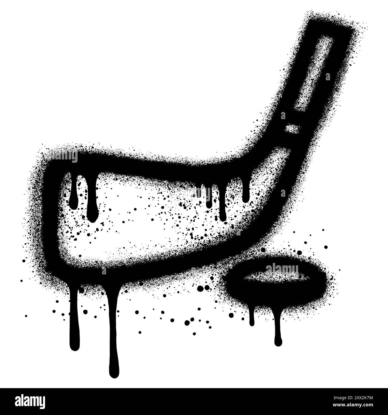 Graffiti-Eishockey, isoliert mit weißem Hintergrund. Stock Vektor