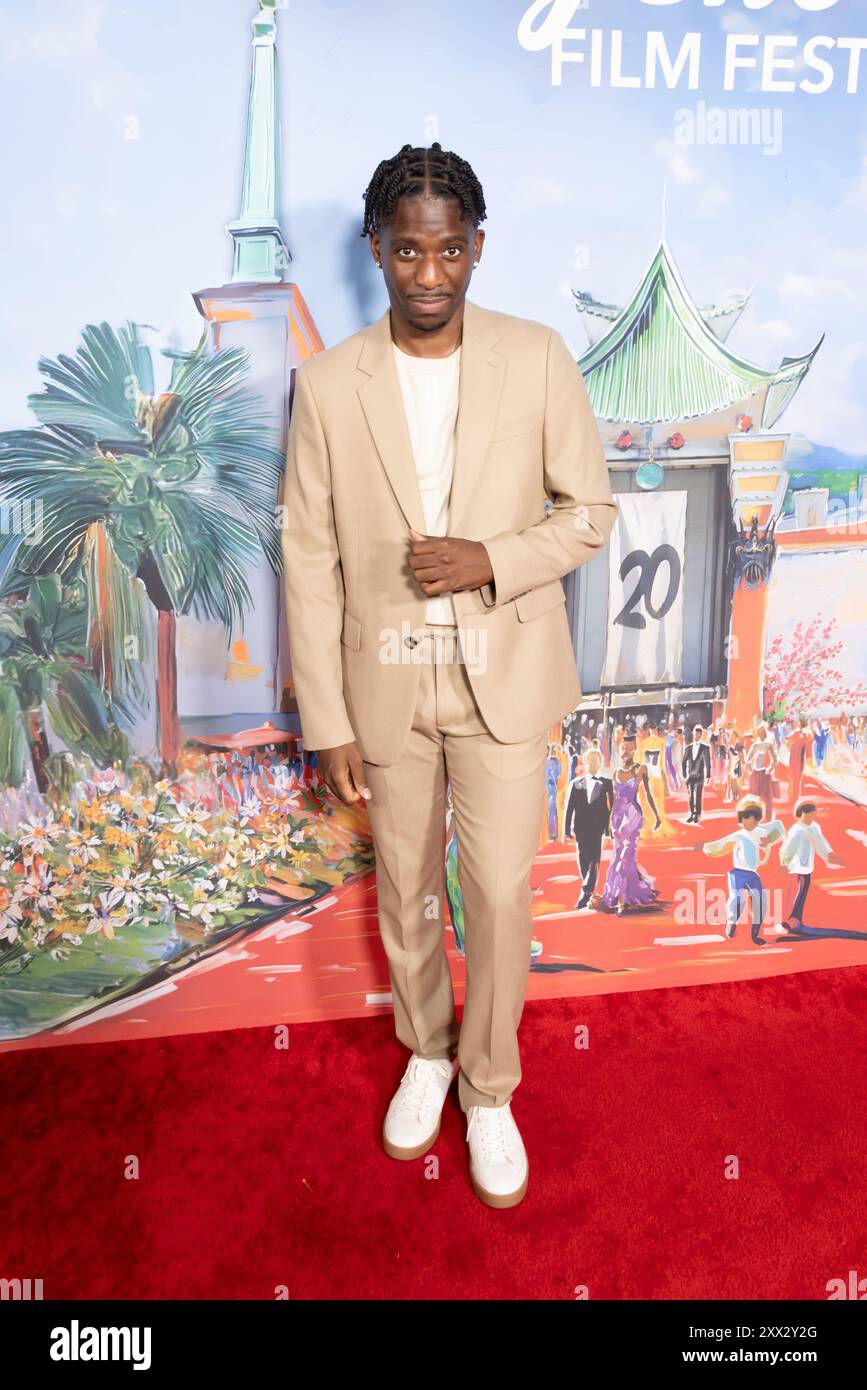 Los Angeles, USA. August 2024. Samuel Arnold kommt am 18. August 2024 beim 20. Jährlichen HollyShorts Film Festival Awards Night Red Carpet im Egyptian Theatre in Hollywood an. Quelle: Vladimir Yazev/Alamy Live News Stockfoto