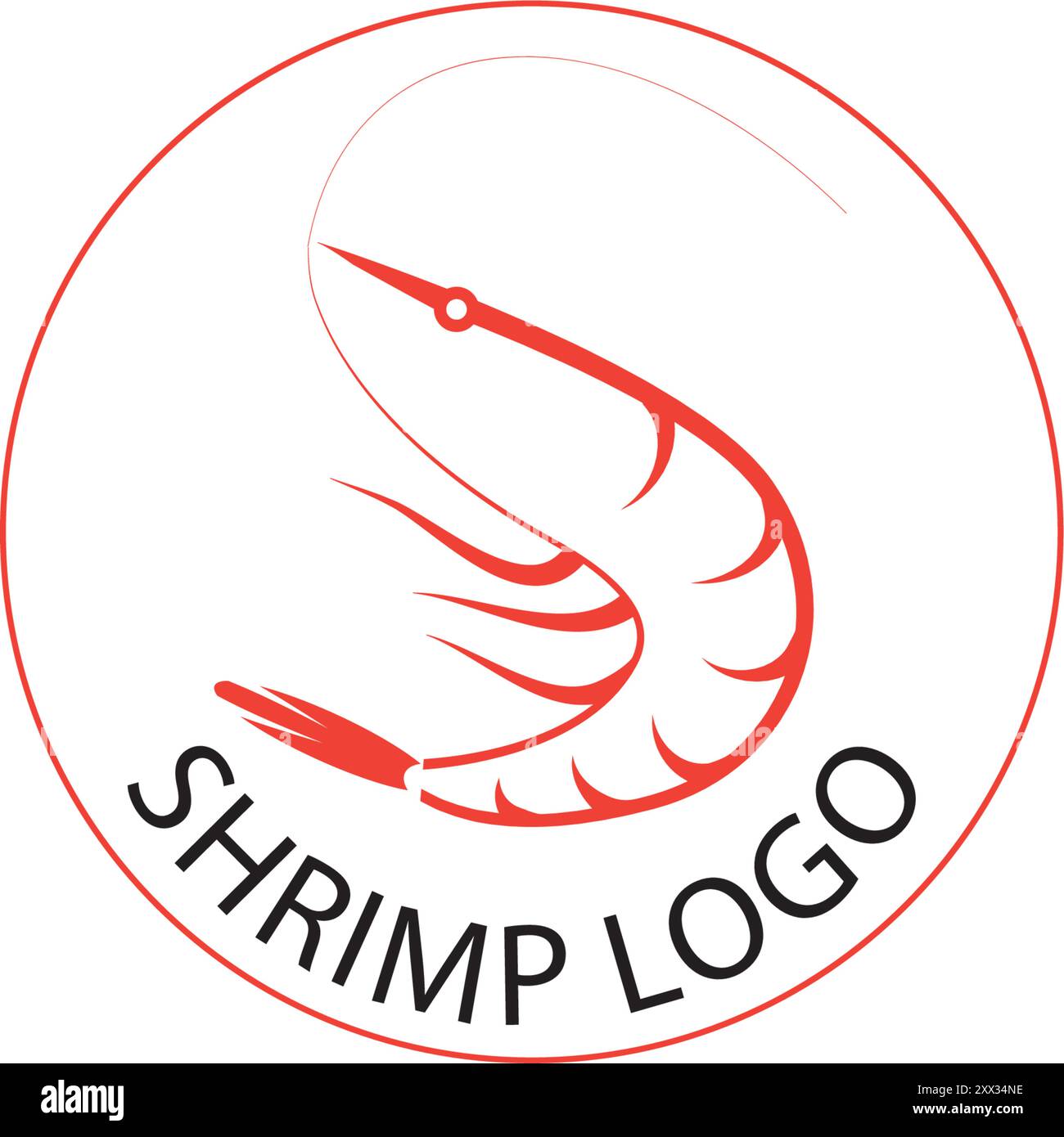 Fisch- und Meeresfrüchte-Restaurant, Garnelen- und Garnelenlogo Stock Vektor