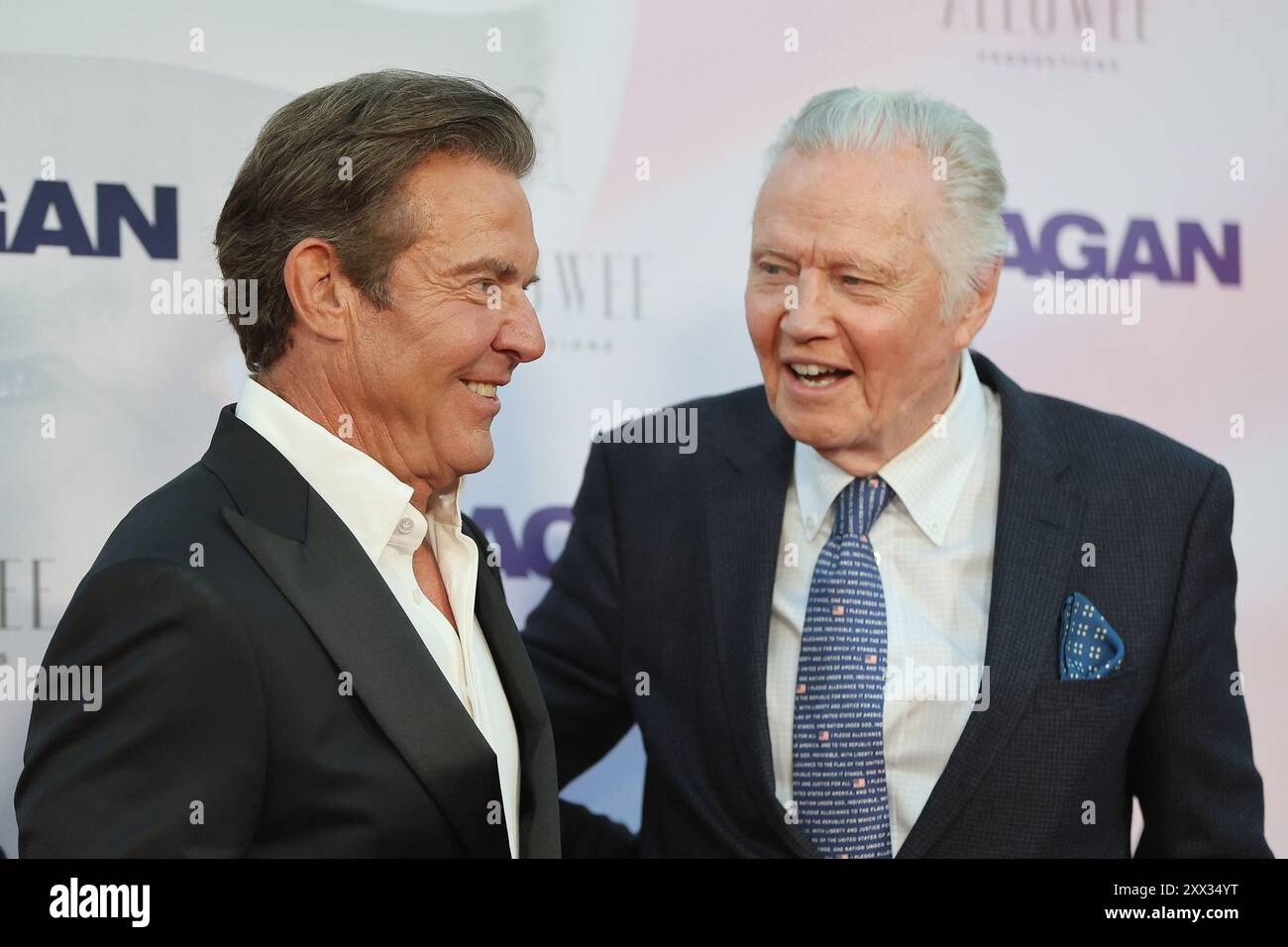 August 2024, Los Angeles, Kalifornien, USA: Dennis Quaid, Jon Voight bei der Los Angeles Premiere von Reagan im TCL Chinese Theatre IMAX (Credit Image: © Nina Prommer/ZUMA Press Wire) NUR REDAKTIONELLE VERWENDUNG! Nicht für kommerzielle ZWECKE! Stockfoto