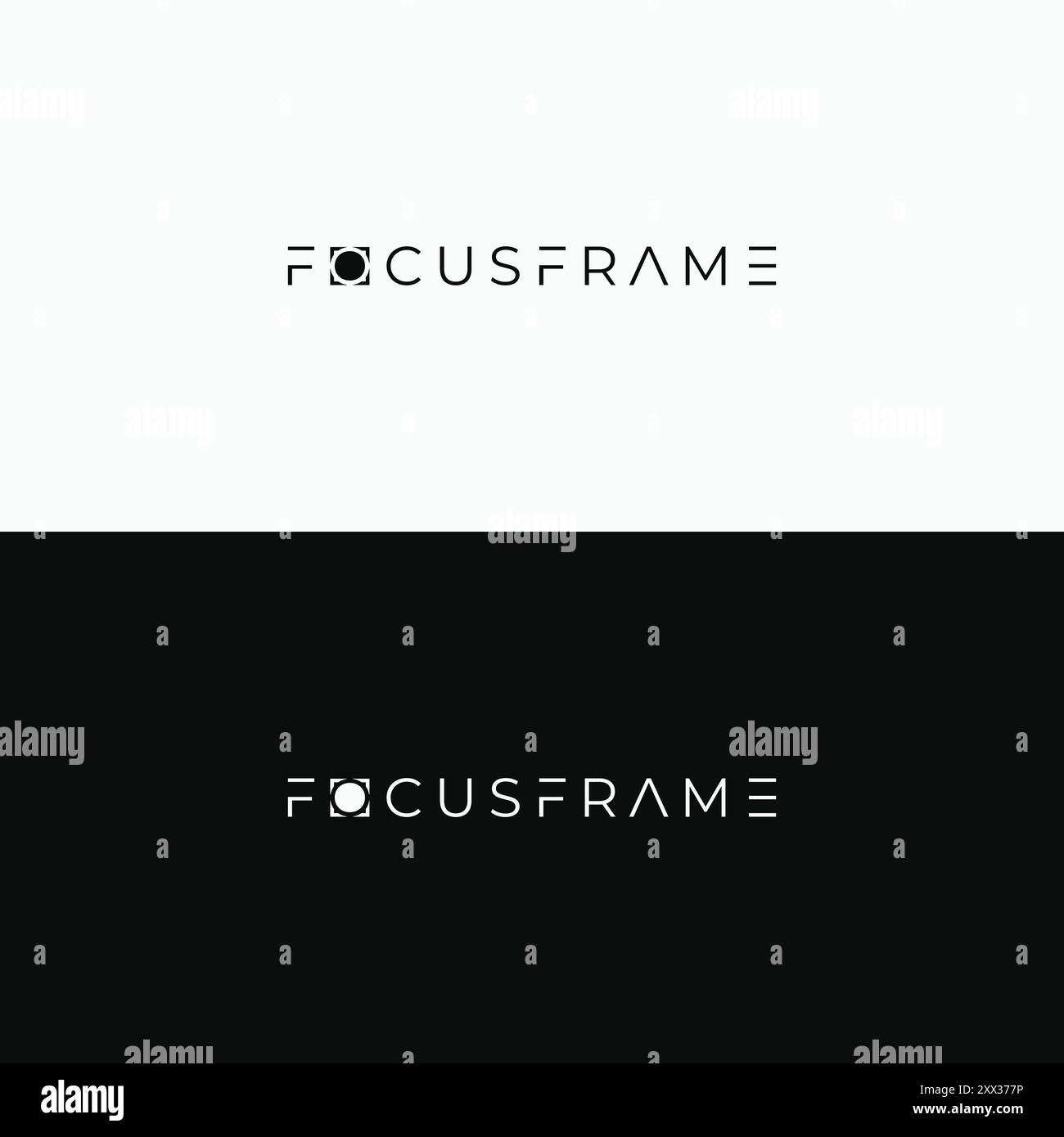 Focus Frame Fotografie mit Wortmarke Stock Vektor