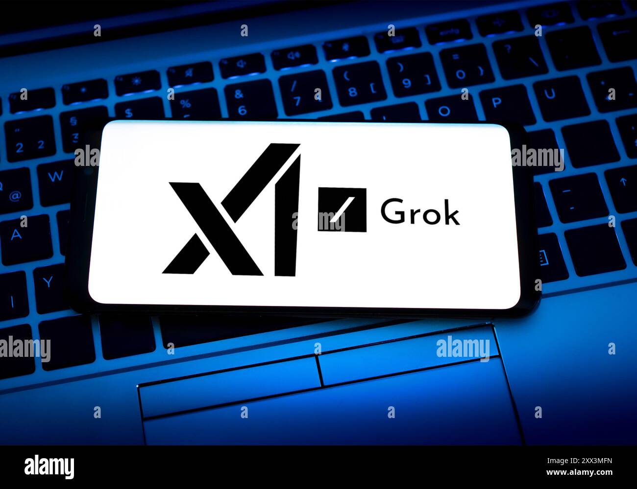 GROK ein XAI-Chatbot, der von XAI entwickelt wurde Stockfoto
