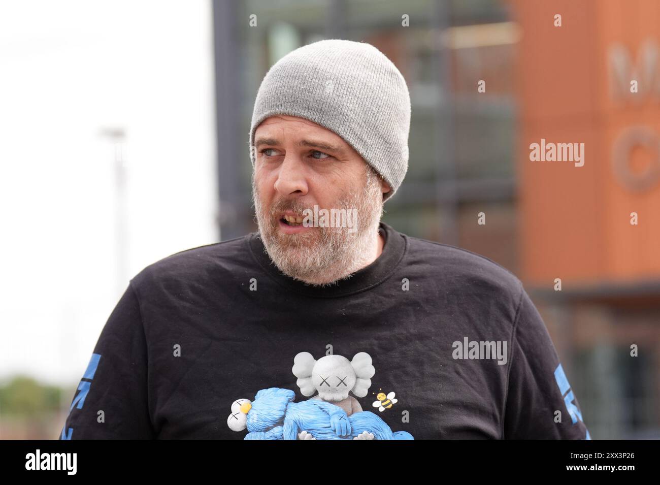 Paul Martin, der Sohn von Esther Martin, am Colchester Magistrates' Court, wegen der Verhandlung von Ashley Warren, der wegen des Todes von Esther angeklagt wird, der von zwei XL-Mobbern am 3. Februar 2024 in Jaywick, Essex, zu Tode gerettet wurde. Bilddatum: Donnerstag, 22. August 2024. Stockfoto