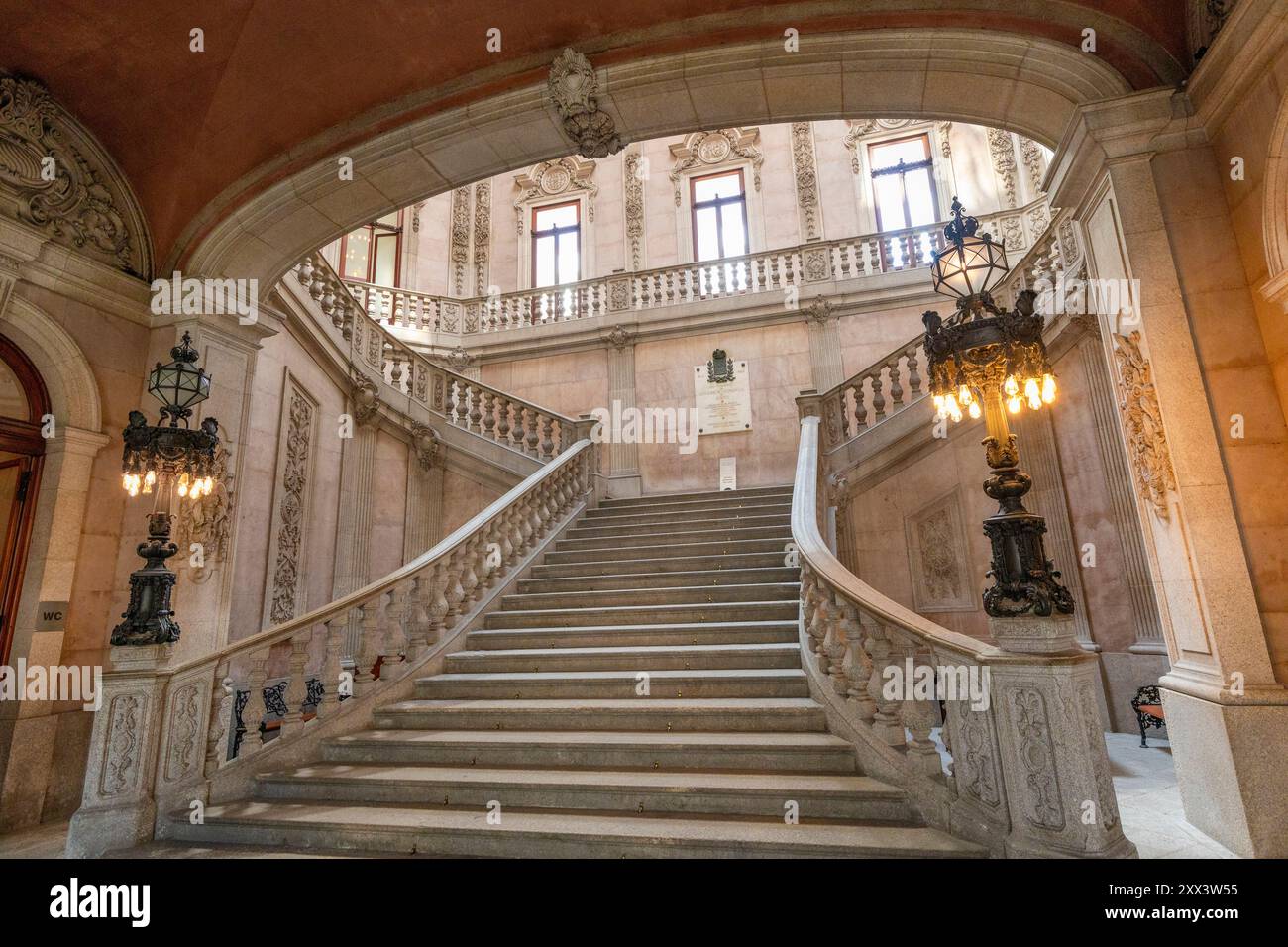 Edle Treppe, Bolsa Palast, Porto, Portugal, Südeuropa Stockfoto