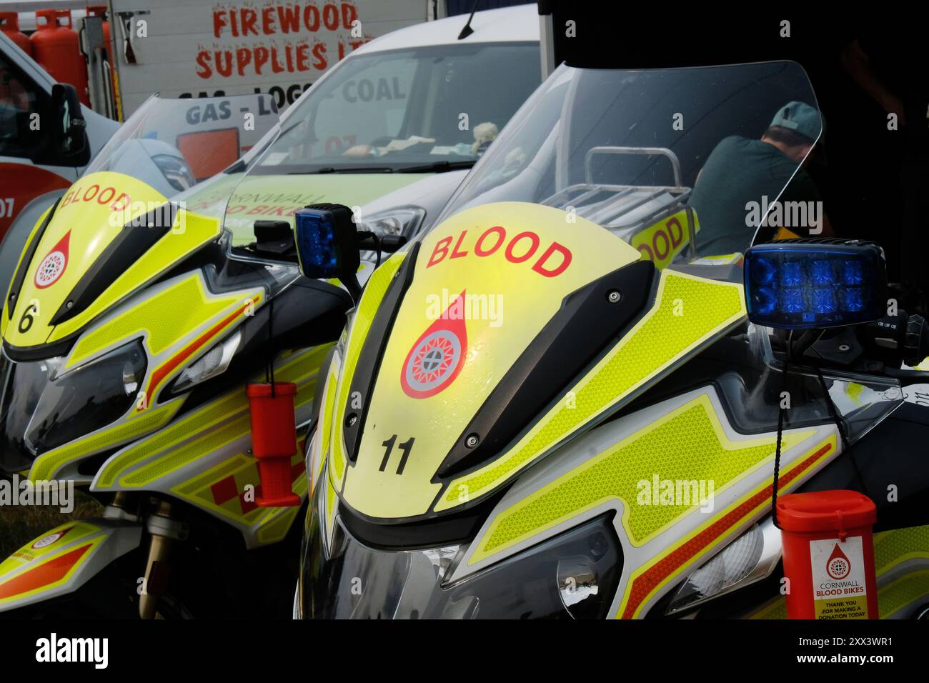 Blutbank-Motorräder auf der Stithians-Show-Rallye - John Gollop Stockfoto