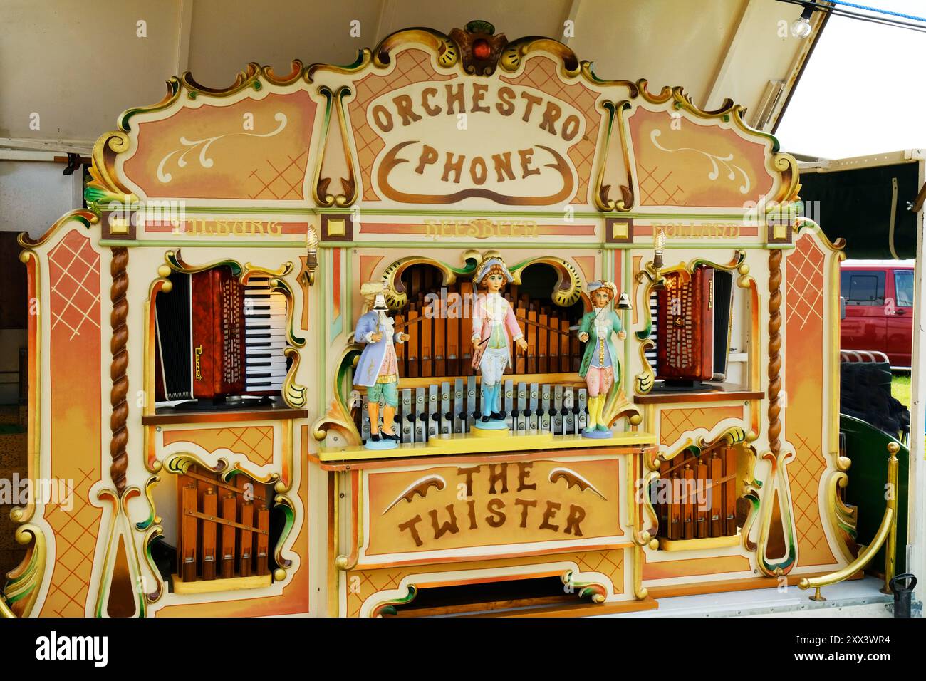 Showground Carousel Pipe Orgel - John Gollop Stockfoto