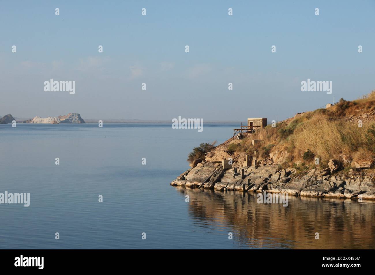 Natur mit Wasser und Felsen in Assuan - Ägypten Stockfoto