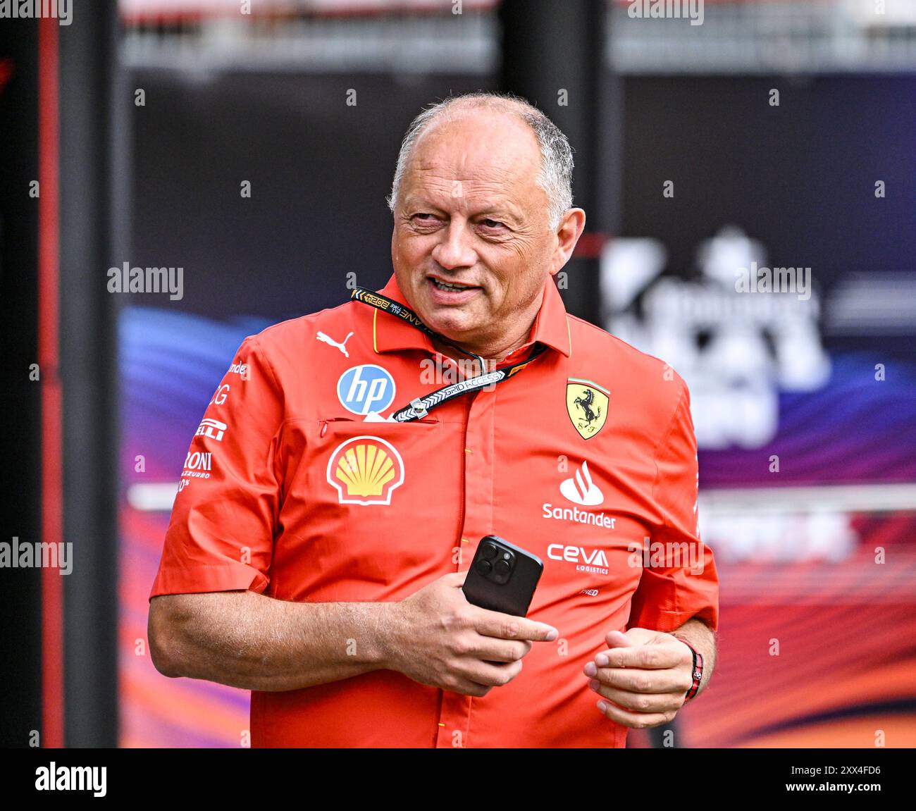 August 2024; Circuit Zandvoort, Zandvoort, Holland, Nordholland, Niederlande; Formel 1 Heineken Grand Prix 2024 von Holland; Tag der Ankunft und Inspektion; Teamprinzip von Scuderia Ferrari Frederic Vasseur Stockfoto