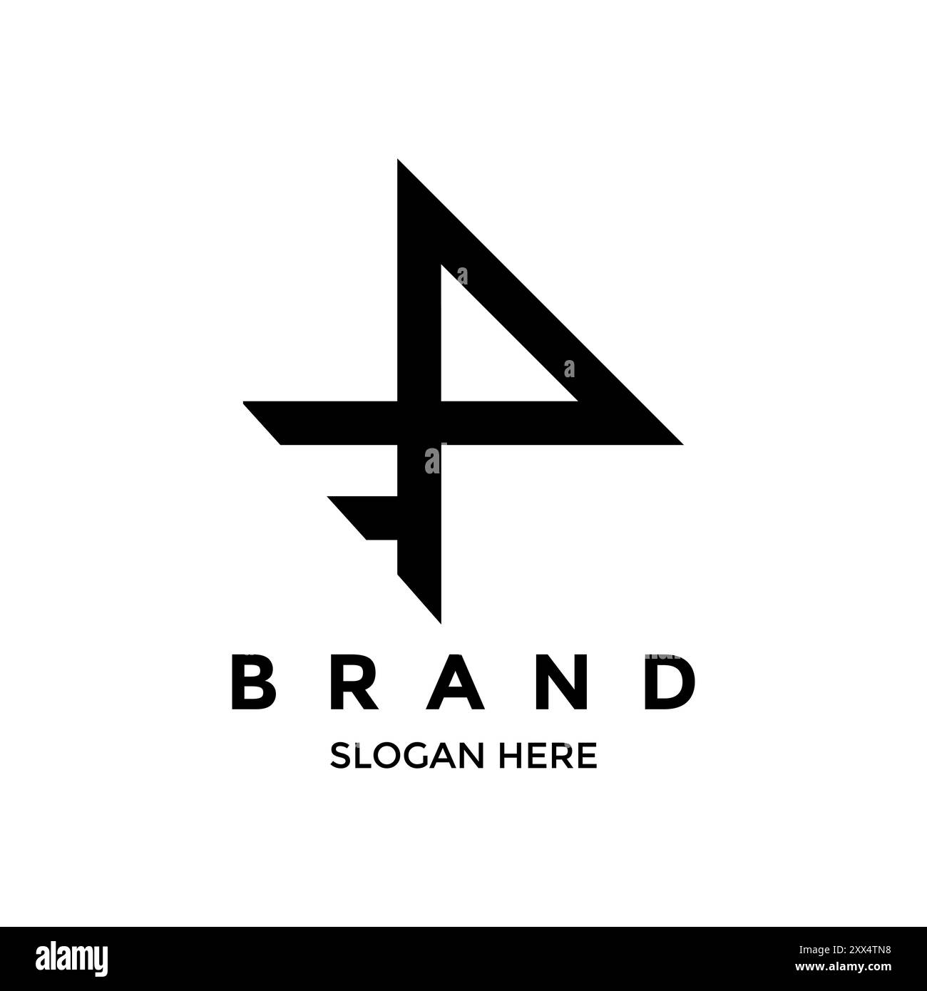 Logodesign von F & P Letter im Vektorformat in schwarzer Farbe Stock Vektor