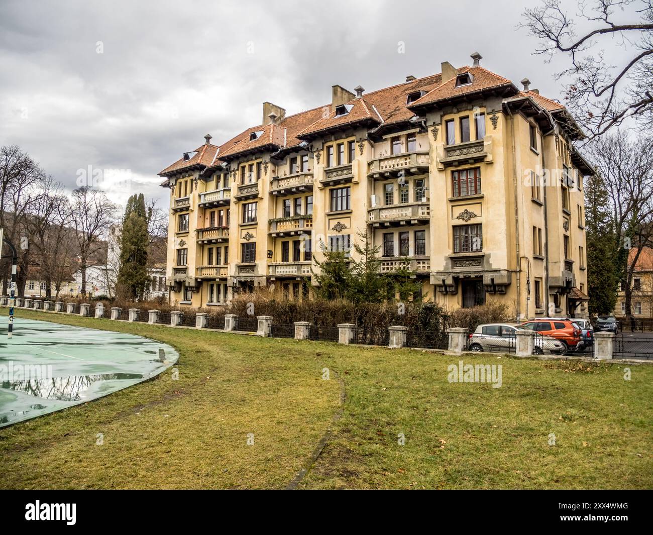 Majestätisches Gebäude, Brasov, Rumänien. Stockfoto