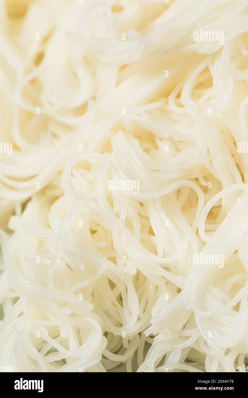 Gekochte asiatische Reis-Vermicelli-Nudeln in einer Schüssel Stockfoto