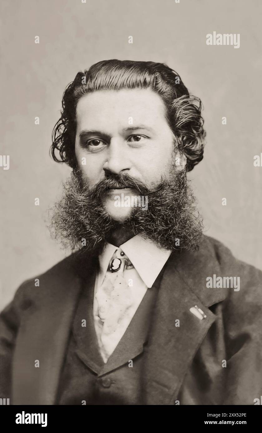 Johann Baptist Strauss II., 1825–1899, auch bekannt als Johann Strauss Jr., österreichischer Komponist und Geiger, digital bearbeitet nach einer Fotografie von Fritz Luckhardt Stockfoto