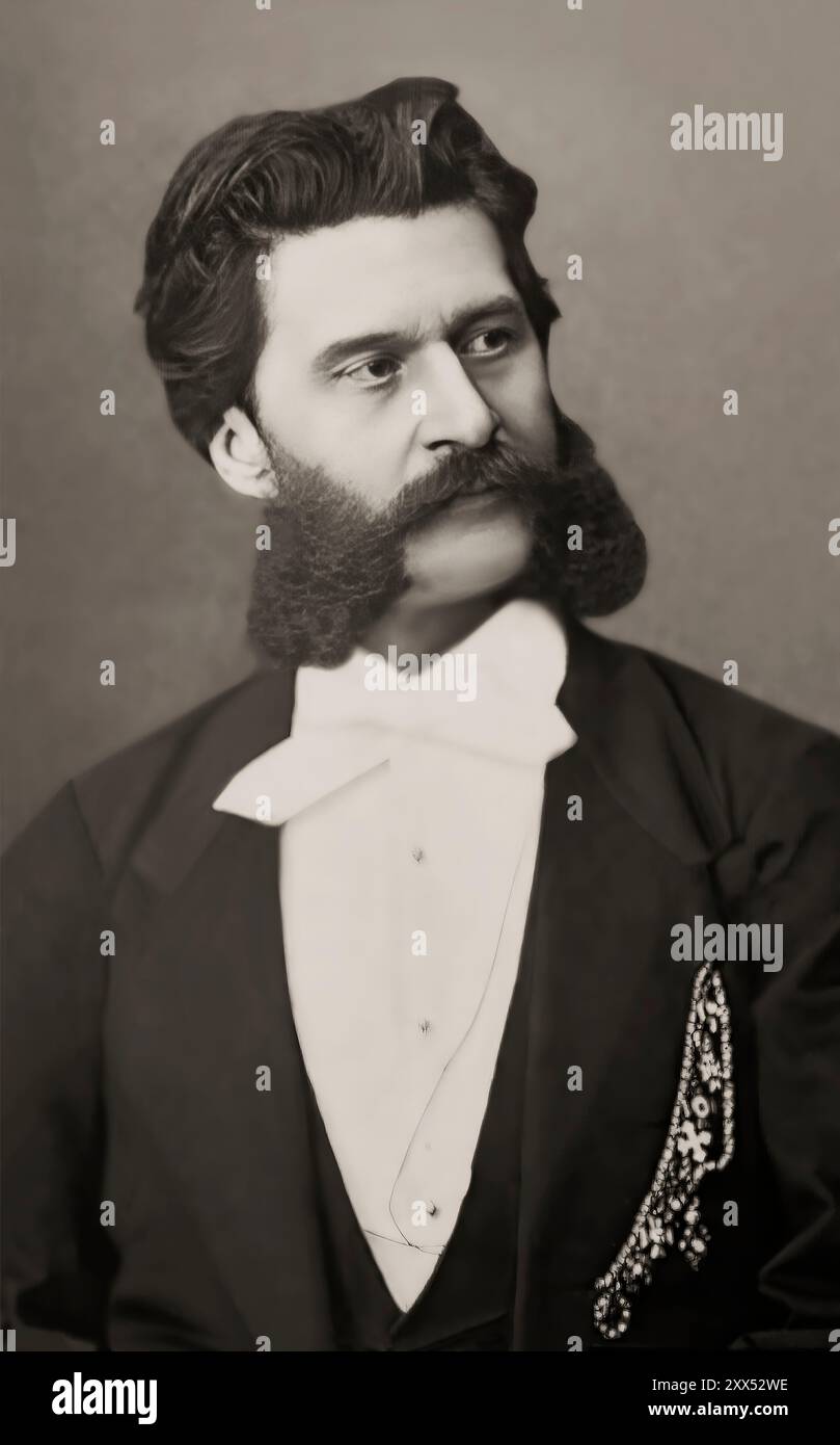Johann Baptist Strauss II., 1825–1899, österreichischer Komponist und Geiger, Paris 1867, digital nach Foto bearbeitet Stockfoto